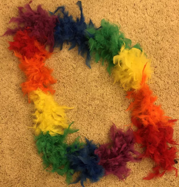 Deluxe 6' Rainbow Pride Parade 72" Costume Feather Boa