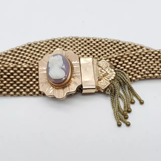 Biedermeier Armband mit Achat Gemme - verstellbar  - (212)