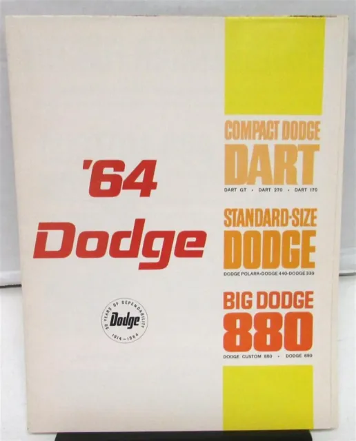 1964 Dodge Dart Polara 440 330 880 Dealer Sales Brochure Large Folder Original