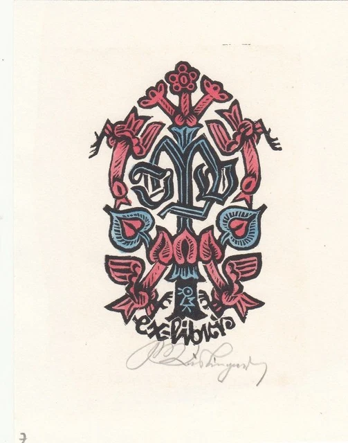 Exlibris Bookplate Gravure sur Bois Max Kislinger 1895-1983 Geschlechtsorgane Nu