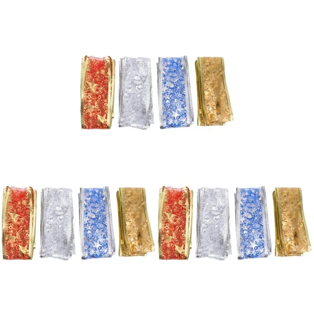 12 rollen von Weihnachten Satin Organza Band Band Bogen Baum Topper Satin Band