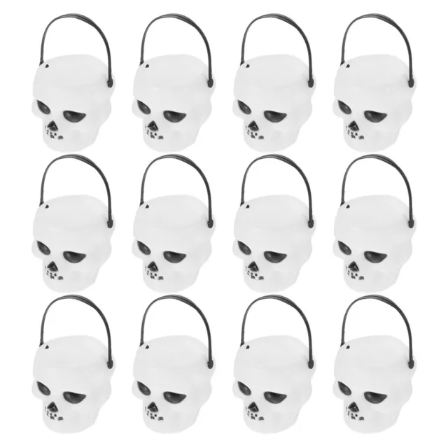 12 Pcs Buckets Trick-or-treat Hallowen Party Supplies Halloween Candy Skull