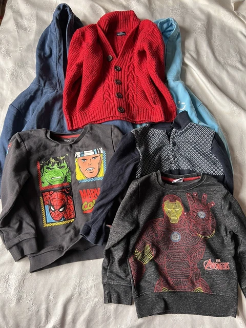 Boys Autumn Winter Clothing Bundle Jumpers Sweatshirts Hoodies, Age 3-4 Years
