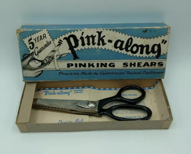 Vintage Pinking Shears Pink-Along In Original Box Made In Usa