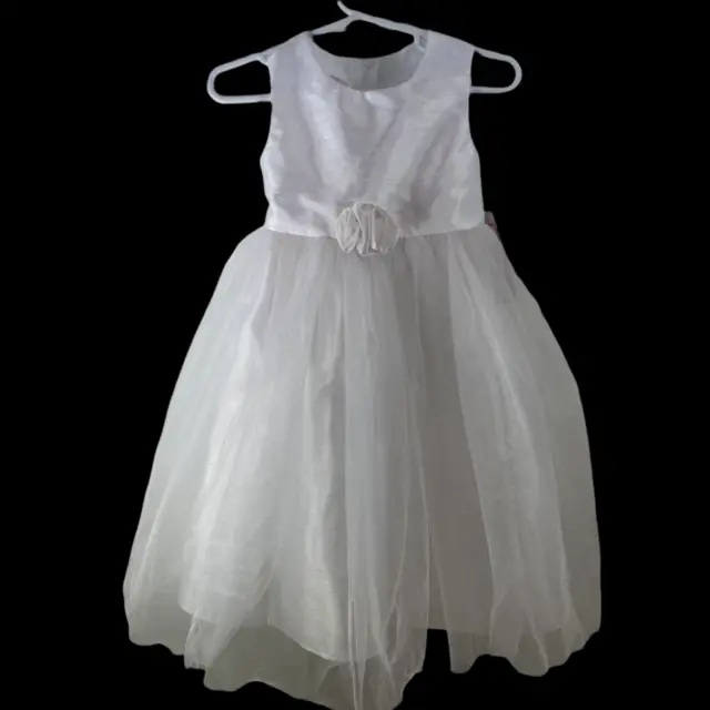 Marmellata Girls' White With Tulle Party Holiday Dress Size 2T Easter Dress