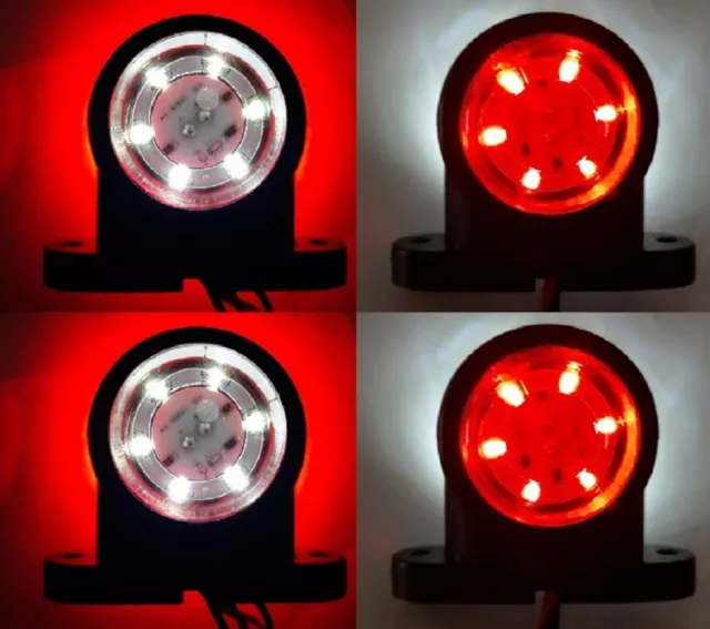 4x LED Rot Weiß 12-24V Seitenmarkierungsleuchten für Lkw Bus Van Lkw Fahrwerk