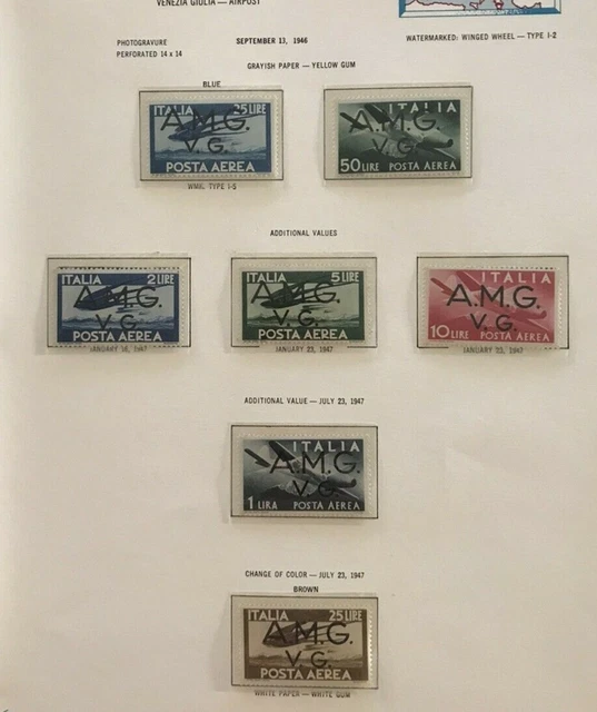 Italy-AMG-VG 1946-47 Airport Set MNH