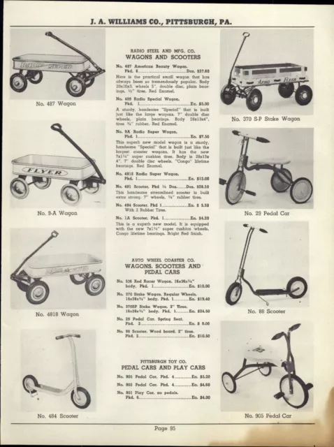 1949 PAPER AD 4 PG Radio Wagon Scooter Murray Tricycle Pedal Car Velocipede