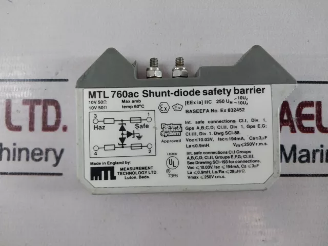 Measurement MTL 760AC Shunt-Diode Sicurezza Barriera 10V 50Ω