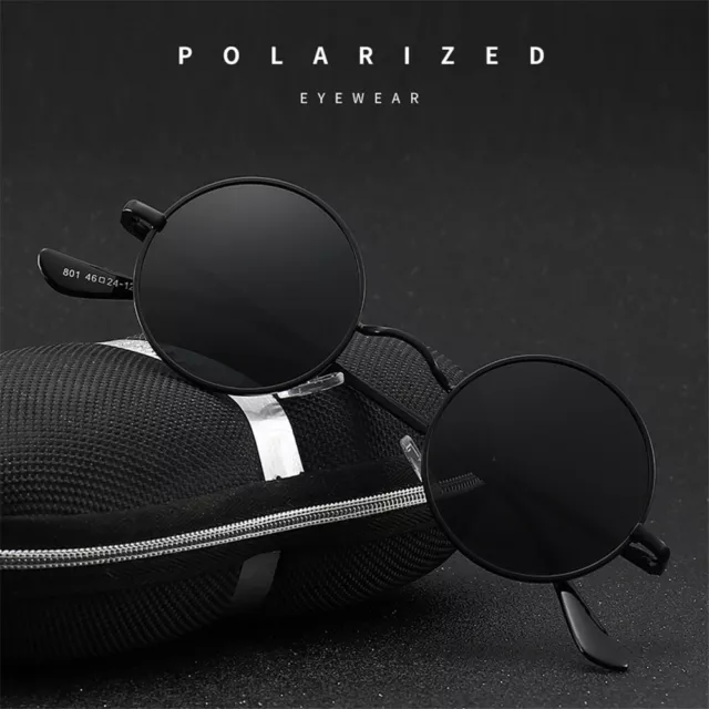 Polarized Round Sunglasses Men Women Vintage Lens UV400 Retro Circle Glasses