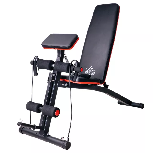 HOMCOM Foldable Dumbbell Bench Weight Training 7 Incline Adjustable Workout Gym