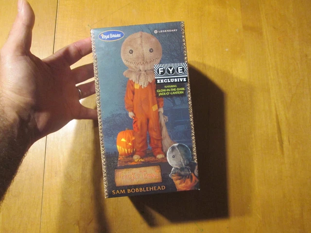 Trick R Treat Sam Bobblehead Glow In The Dark Jack O Lantern Fye 2022 Royal New