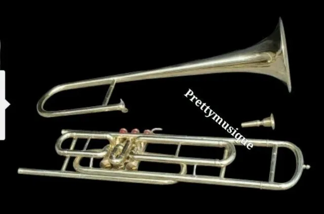 Trombone VALVE Made Of Pure Brass IN Brass Polish+Cushion Case+