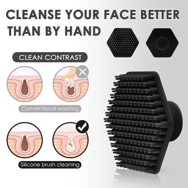 Spazzola in silicone pulizia viso scrub esfoliante spazzola barba unisex massaggio✔