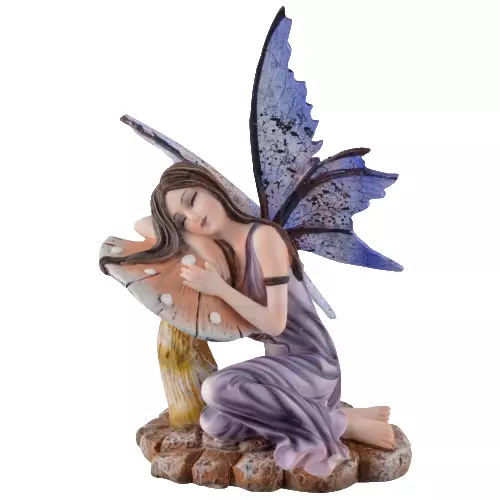 Elfen Figur -Dorma- Fee Dekofigur - schläft auf Pilz - Deko Fantasy Fairy