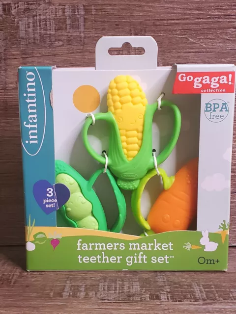 Teether Set Infantino Go Gaga Collection  BPA Free 3 Piece Set 0m+