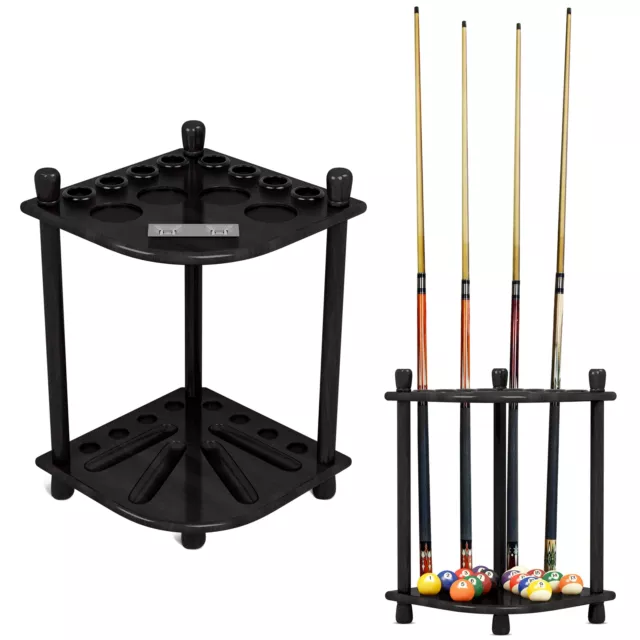 Pool Stick Holder - Cue Rack Only - Wood Stand Holds 8 Billiard Sticks, a Ful...