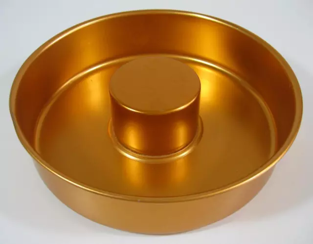 Vintage/retro 60s-70s orange anodised round cake ring baking tray -kitchenalia