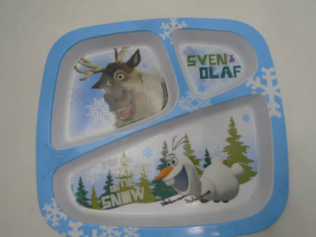 Disney Frozen Sven And Olaf Child Melamine Divided Plate ZAK designs 3 spaces