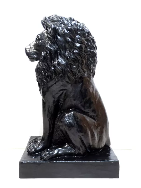 Black Lion Statue Sculpture Fiberglass / Resin about 3ft Height (SEE ITEM VIDEO)