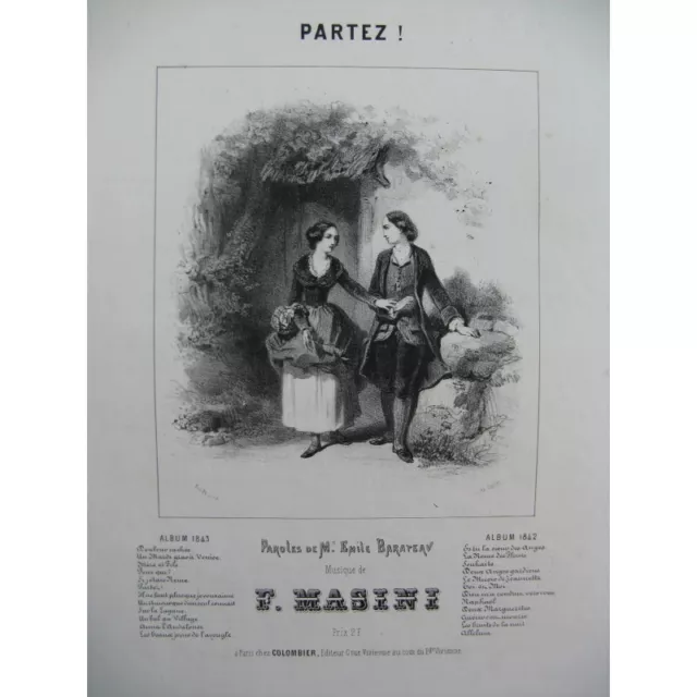 MASINI F. Partez Chant Piano 1843