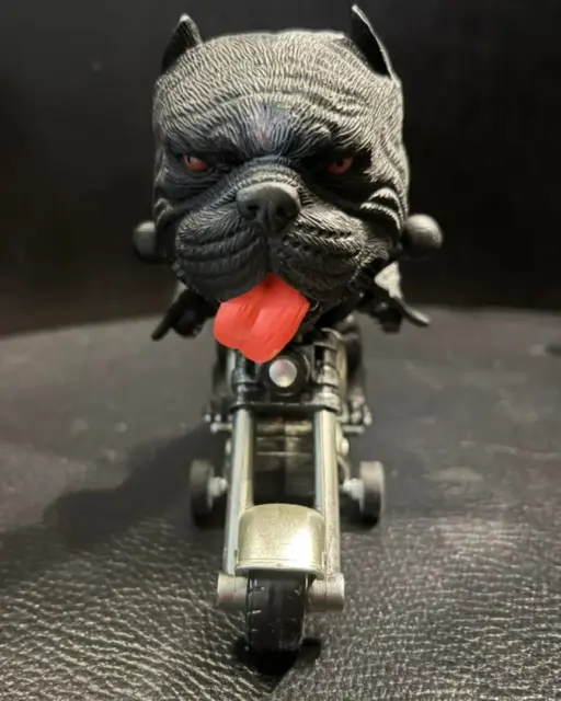 American Bully Bulldog Pitbull dog riding motorcycle PVC model figure figurine