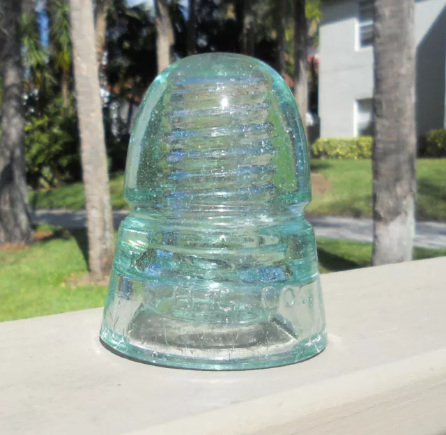 Nice Ice Green Aqua Cd 145 H.g.co Beehive Style Glass Insulator