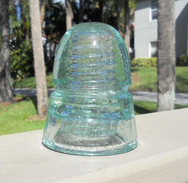 Nice Ice Green Aqua Cd 145 H.g.co Beehive Style Glass Insulator