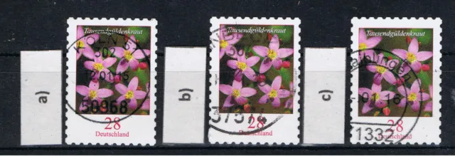 Bund DS Blumen MiNr. 3094 Tausendgüldenkraut sk Vollstempel a-b-c