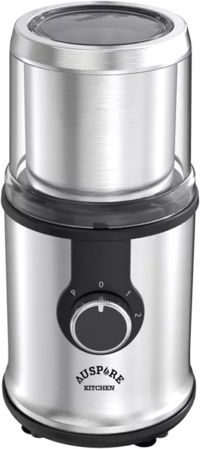 Coffee Grinder Stainless Steel  Beans Dry Herbs Spice Safety Lock 90 g Capacity