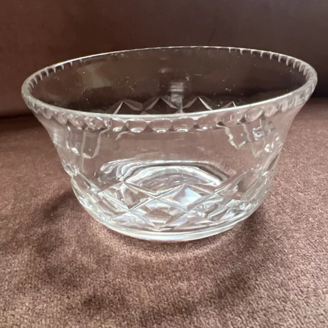 Stuart -  Clear Crystal Glass - Small Diamond Cut bowl - Made In England