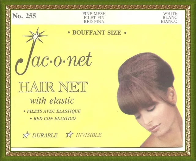 Jac-O-Net Bouffant Invisible fine Hair retro very thin Net white