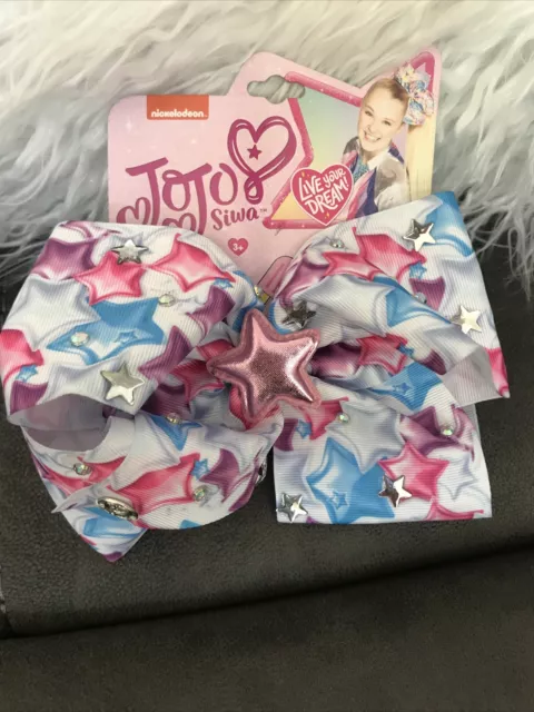 JoJo Siwa Large Hair Bow- Rare Find Bling Stars