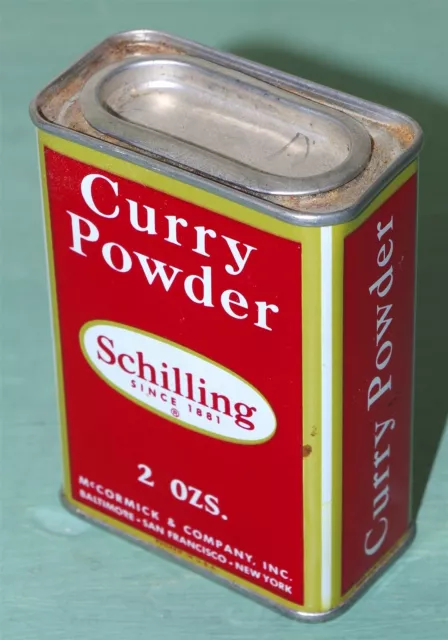 Vintage Curry Powder Schillings Spice Tin, Very Good Clean Used Condition!