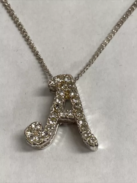 Dazzling Initial “A” Necklace with Embellishment