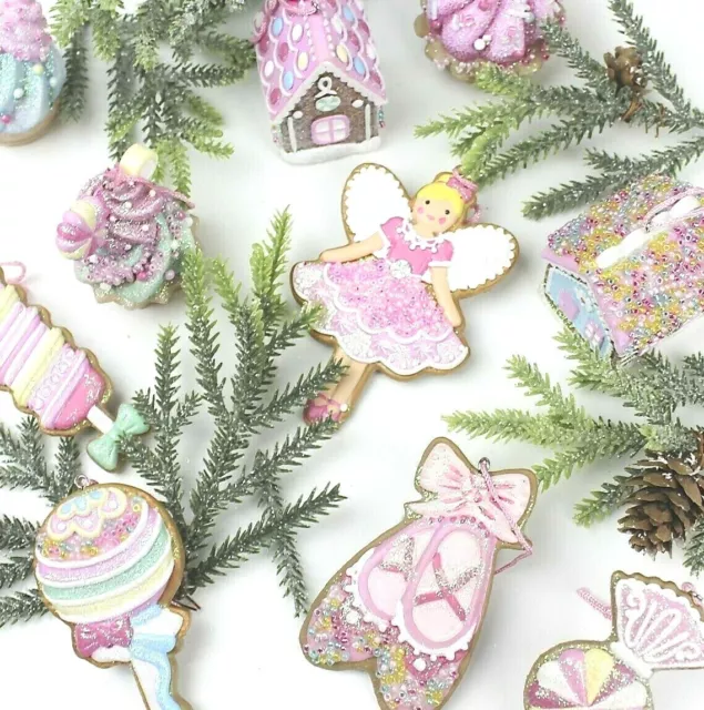Gisela Graham Weihnachten Pastell Lebkuchen Haus Süss Fairy Cupcake Dekoration