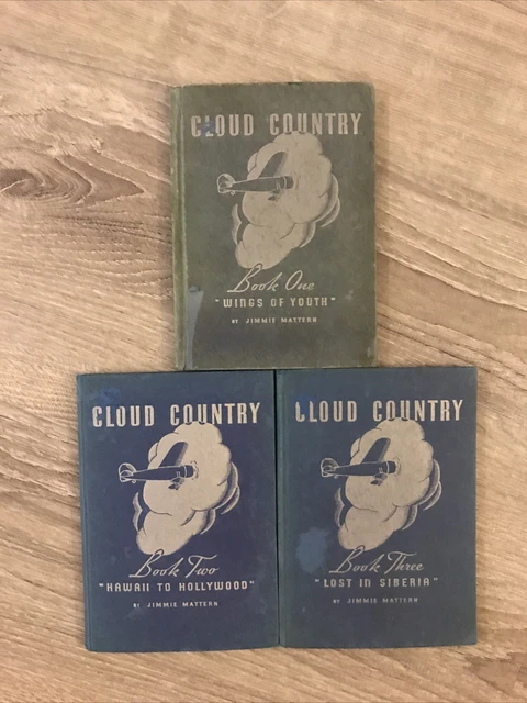 1936 Cloud Country 3 Book Lot Jimmie Mattern Radio Show Pure Oil Co Wings Youth