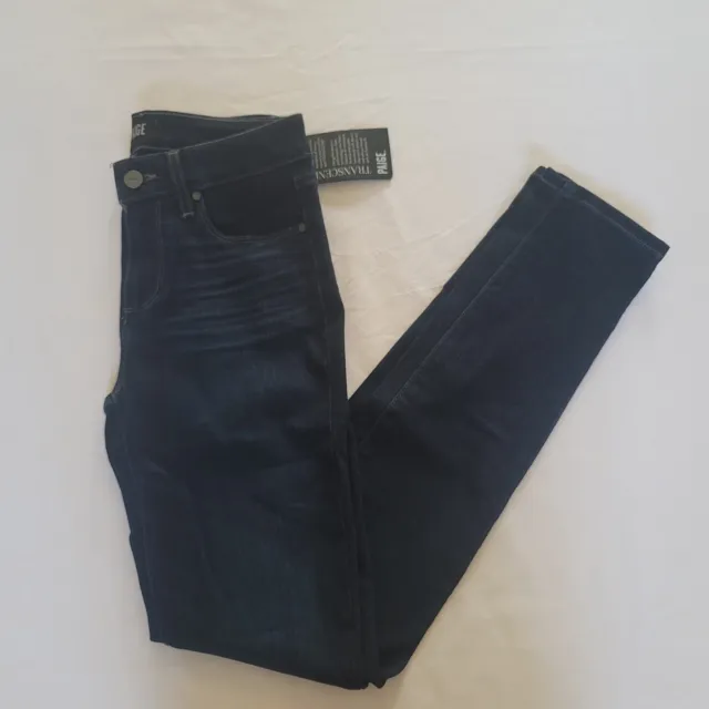 PAIGE Transcend Women's  Skyline Skinny Dark Blue Denim Jeans Malia Size 26" NWT