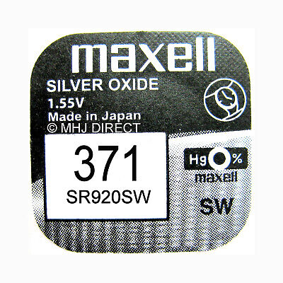 4902580132361 Maxell 371 SR920SW SR69  Silver Oxide Watch Battery 1.55v Multi Brand Showcase 