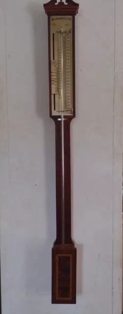 Antique Mahogany English Stick Barometer Super Rare! Cistern opens!! 40" long