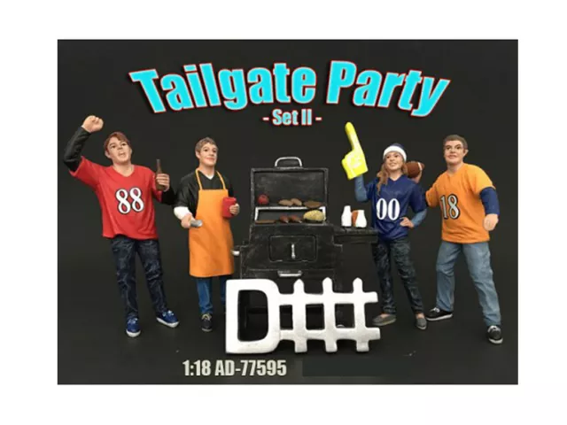 Tailgate Party Set II 4 Piece Figure Set For 1:18 Scale Models by American Diora