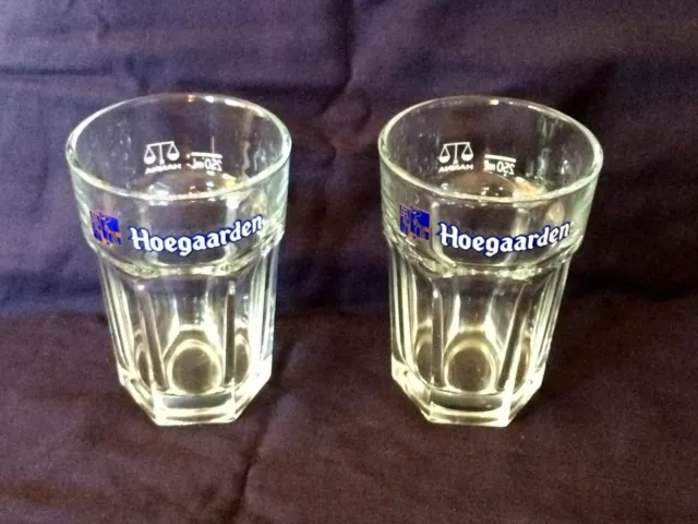 Rare HOEGAARDEN BEER GLASSES 250ml x 2