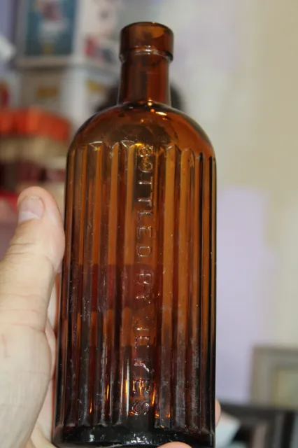 Antique, 7 3/4'' Amber, JEYES FLUID, Poison/Chemical  Bottle Item#A-5665