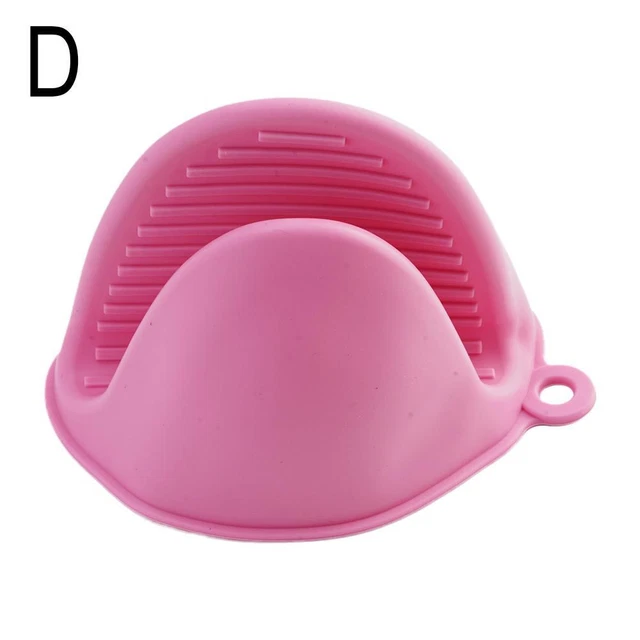 Pink Silicone Pot Holders Mini Oven Mitt Kitchen Heat Resistant Fingers Grips