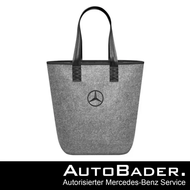 Original Mercedes Einkaufstasche BAG Filz grau / schwarz 100%Polyester B66952989