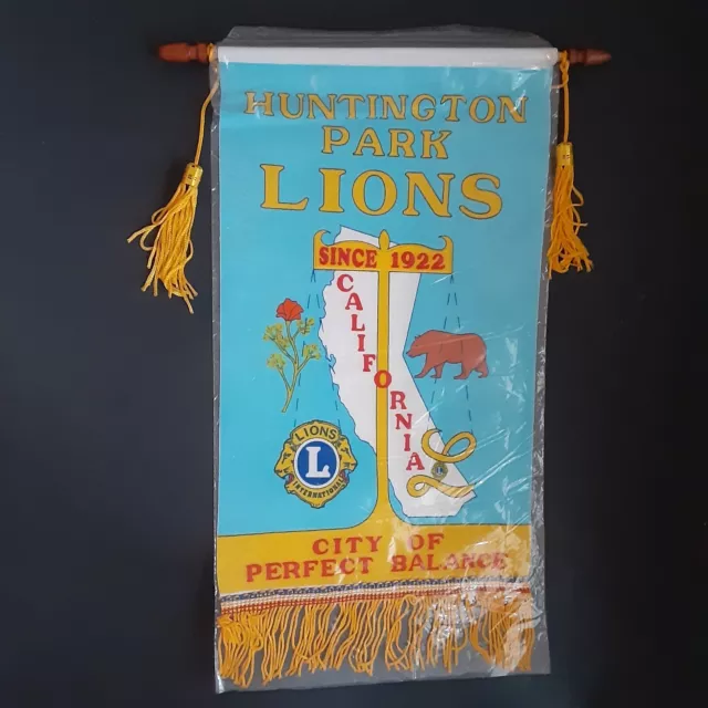 Lions Club Banner Huntington Park CA California City of Perfect Balance Vintage