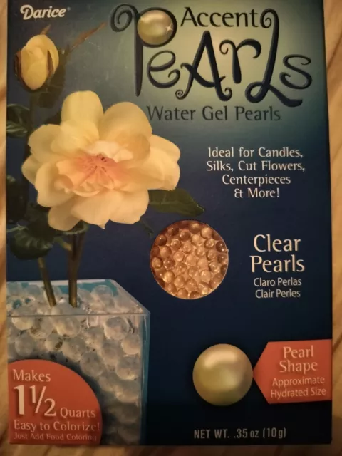 Darice Accent Pearls Water Gel Pearls Clear 3mm 10 grams