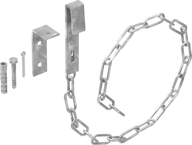Sicherheitskette 2 Stück Gitterrost Befestigungl MW30x30mm St37 feuerverzinkt
