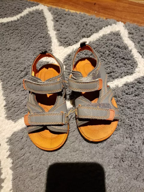 Jumping Beans brand little kids size 9 sandals (gray, orange)