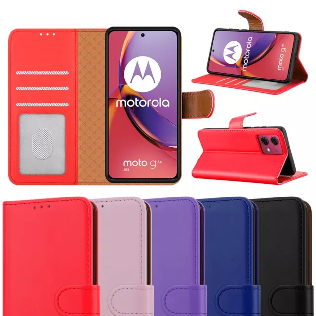 CASE FOR MOTOROLA Moto G84 G54 5G Leather Wallet Book Flip RFID